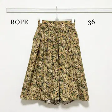 0009 ROPE 플라워 프린트 아지메 헴턱 스커트 36 사이즈