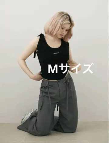 andmary Loose ribbon slacks gray M