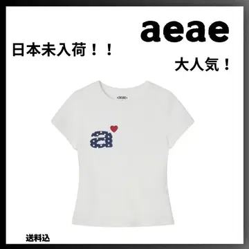 일본 미입고! aeae 화이트 하트 로고 티셔츠 에이 에이 에이