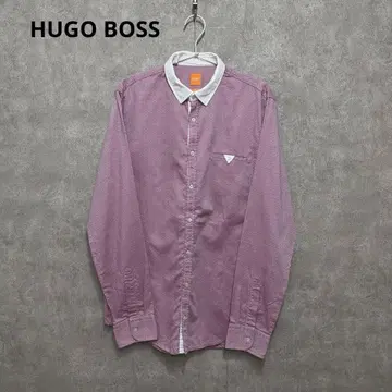 HUGO BOSS 긴팔 셔츠 드레스 셔츠 슬림핏 퍼플