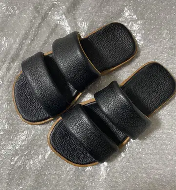 오라리 카우 가죽 스트랩 샌들 27.0cm 블랙