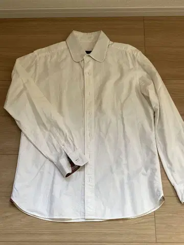 SOPHNET 화이트 긴팔 셔츠 체크 커프스