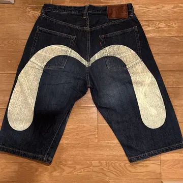 에비수 초레어 숏 팬츠 화이트 블랙 시오타니 브라더스 34인치 evisu