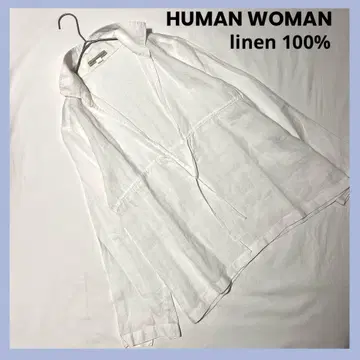 HUMAN WOMAN 린넨 100% 스키퍼 셔츠 휴먼 우먼