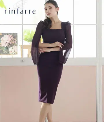 COLOR DRESS GINZA rinfarre 쉬폰 케이프 드레스