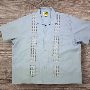 GUAYABERA 반팔 쿠바 셔츠 스카이블루 빅 사이즈