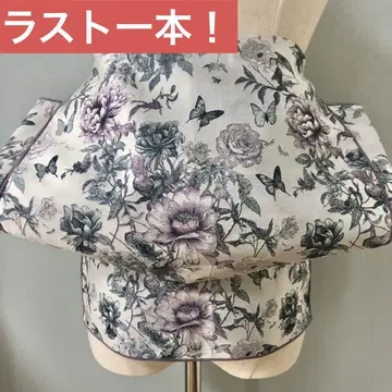 성인 헤코오비 버터플라이 가든 바이올렛 장척 자카드 헤코오비