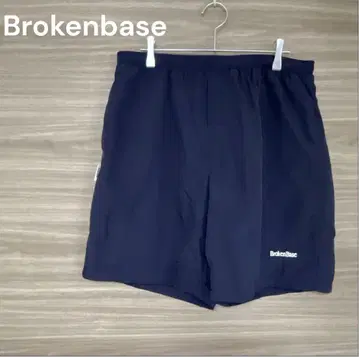 BrokenBase [L] 네이비 나일론 숏 팬츠 유니섹스