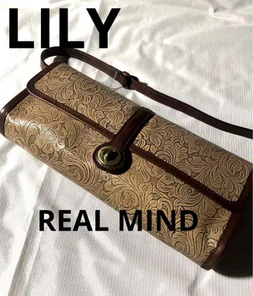릴리 천연 가죽 REAL MIND 핸드백 보태니컬 무늬 올 패턴 엠보