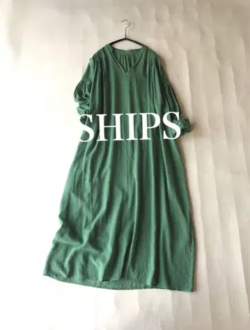 쉽스 SHIPS 크레이프 코튼 100% 롱 원피스
