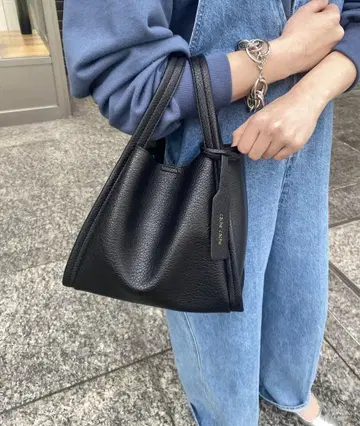 DouDou 블랙 토트백 파우치 포함