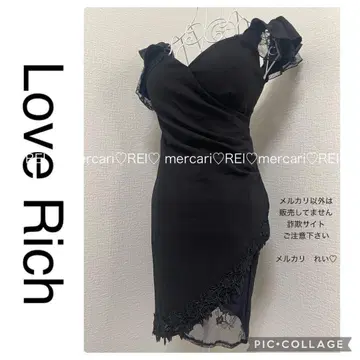 loye rich 러브리치 레이스 자수 드레스 캬바 블랙 M 블랙