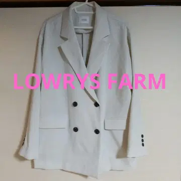 LOWRYS FARM 홉삭 더블 자켓 아이보리