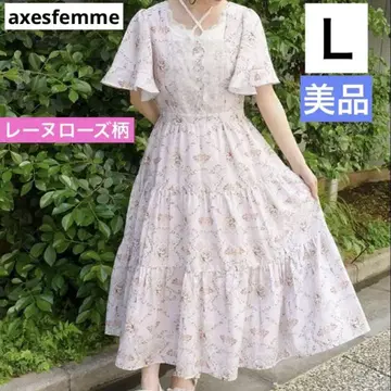 axes femme 레네 로즈 패턴 원피스 핑크 L 엑시즈팜