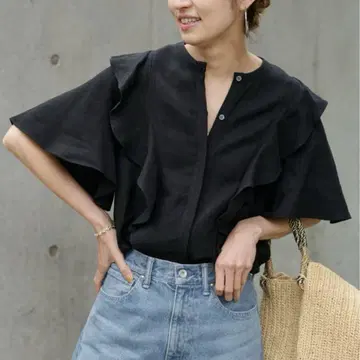 FRAMeWORK 프레임워크 WEB 한정판 린넨 레이온 프릴 블라우스