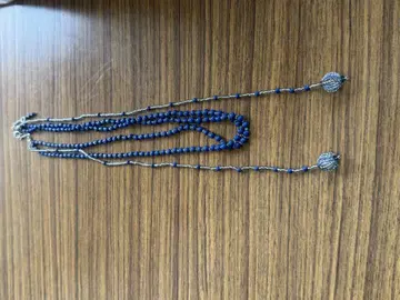 파란색과 투명 다층 목걸이