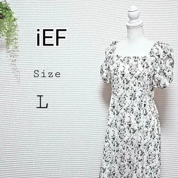 iEF 꽃무늬 L 사이즈 반팔 롱 원피스