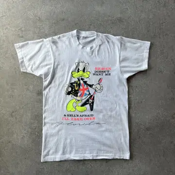 80s BVD 캐릭터 티셔츠 USA제 도날드 화이트 L