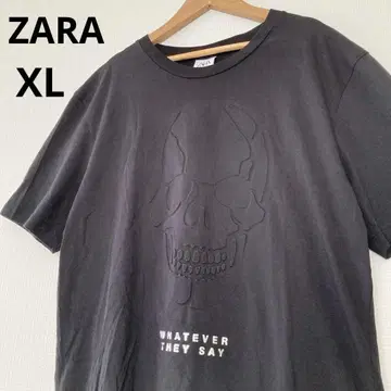 ZARA 자라 스컬 디자인 티셔츠 블랙 XL