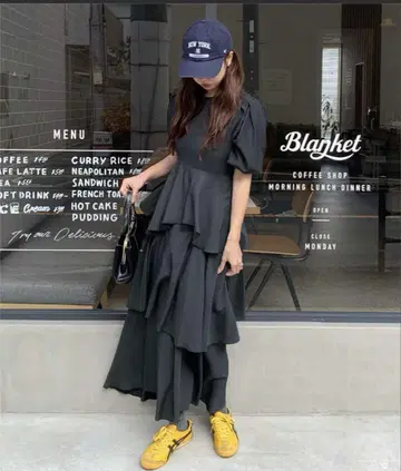 titivate 이츠키 콜라보 랜덤 헴 티어드 원피스 택 포함 새상품