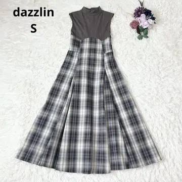 dazzlin 다즐린 체크 슬리브리스 코르셋 원피스 브라운