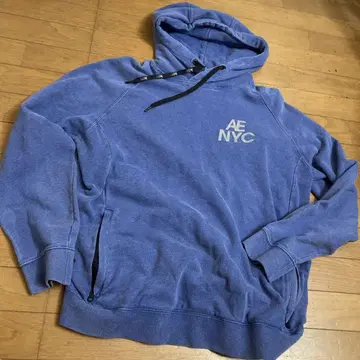 AE NYC 로고 블루 후드티 L~XL 리플렉터 폭 60 길이 66
