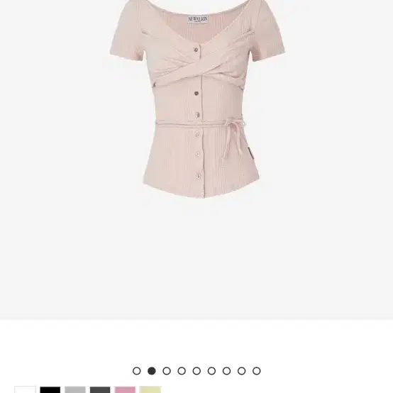 NEWALRIN ♥ Rosie twist button short sleeve Top New Allin Rosie Twist Button Short Sleeve Top Baby Pink #뉴