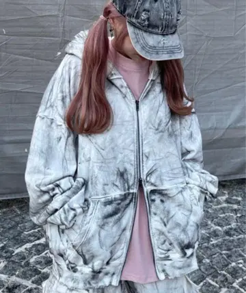 [ XU ] dirty washing zipup hoodie 후드티