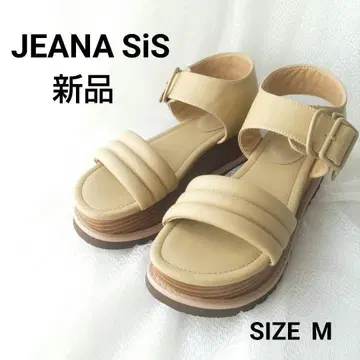 새상품 미사용 지나시스 / 스트랩 통굽 샌들 그린 베이지