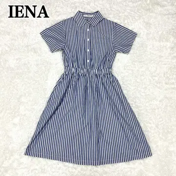 IENA 이에나 원피스 스트라이프 A 라인 플레어 셔츠 원피스