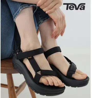 TEVA 허리케인 앰프 밑창 23cm 블랙 통굽 샌들 여성용