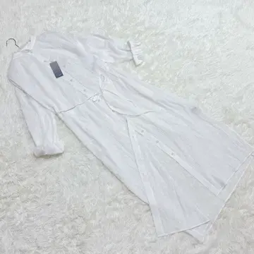 택 포함 soffitto 멜로즈 셔츠 원피스 면 화이트 리본