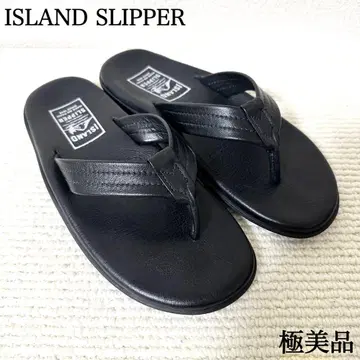 [컨디션 최상] 아일랜드 슬리퍼 플립플랍 블랙 가죽 8 약 26cm