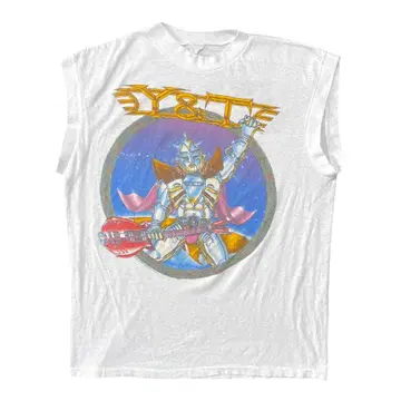 구제 의류 80S 밴딩 티셔츠 슬리브리스 빈티지 자켓 락 티셔츠