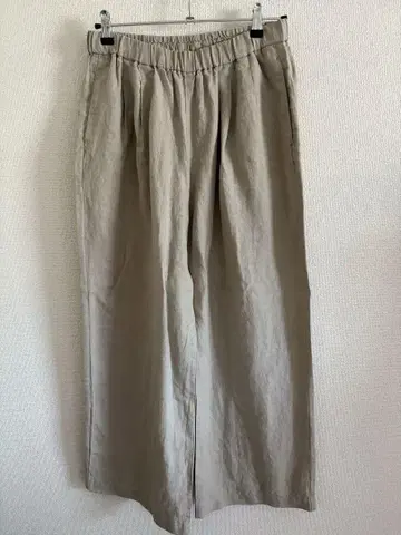 MUJI 린넨 워싱 이지 와이드 팬츠