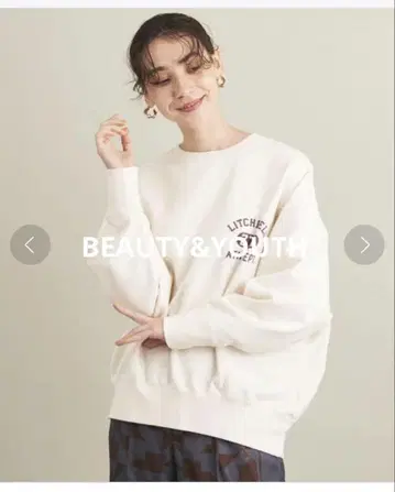 BEAUTY&YOUTH 칼리지 프린트 맨투맨 풀오버 22SS
