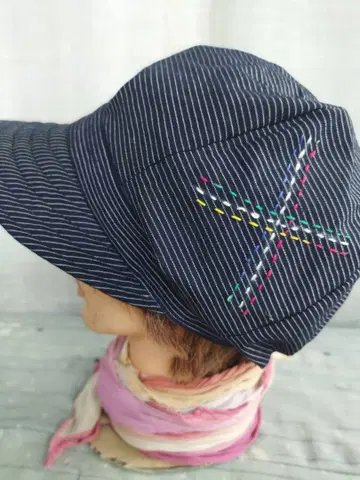 기모노 리메이크 고포 리메이크 시마모멘 캐스켓 모자