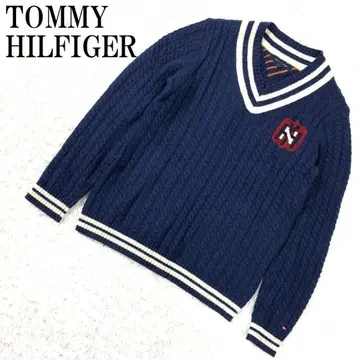 TOMMY HILFIGER 케이블 니트 네이비 M B8757