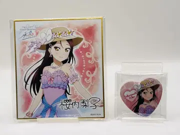 사쿠라나이 리코 미니 색지 & 하트형 캔뱃지 Aqours 9주년 기념전