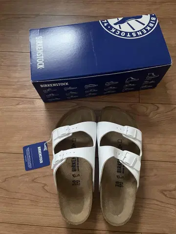 BIRKENSTOCK 화이트 더블 스트랩 샌들 38 NEVADA