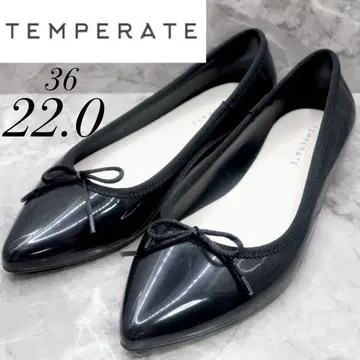 [새상품급] temperate 템퍼레이트 레인 슈즈 플랫슈즈 블랙 22