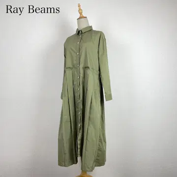 Ray Beams 플리츠 절개 셔츠 원피스