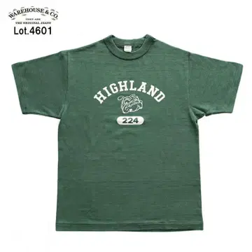 웨어하우스 HIGHLAND 4601 불독 티셔츠 L 그린