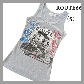 ROUTE66 슬리브리스 티셔츠 S 사이즈 빈티지풍 디자인