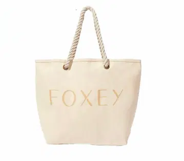 FOXEY 베이지 마린 토트백
