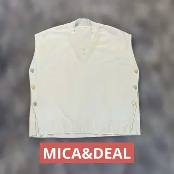 MICA&DEAL 화이트 니트 조끼  느긋하고 귀여운