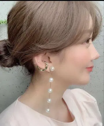 Hyeon 헤욘 스노우 드롭 귀걸이 펄 귀걸이 롱 귀걸이