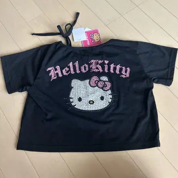 키티 티셔츠 반짝이 티셔츠 130