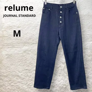 relume 버튼 플라이 테이퍼드 데님 팬츠 청바지 스트레치 블루 M