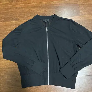 Theory Airy Cotton Sheer Bomber 지퍼 가디건
